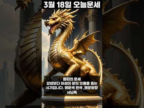 3월 18일 띠별 운세 코디색상 좋은위치 [30초운세]  🎃✨ 오늘의운세 띠별운세 행운숫자 행운색깔 운세