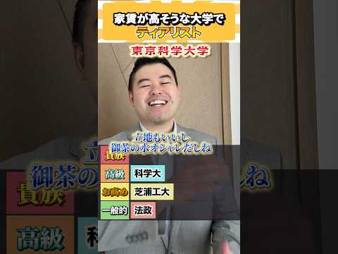 一人暮らしの家賃が高そうな大学でティアリスト！ コバショー 大学受験 個別指導塾castdice shorts  ti…