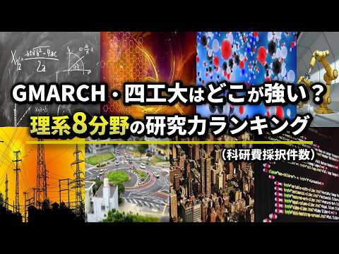 GMARCH・四工大はどこが強い？理系8分野の研究力ランキング サムネイル