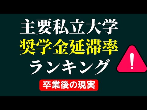 【主要私大】奨学金延滞率が高い大学ランキング【卒業後の現実】 サムネイル
