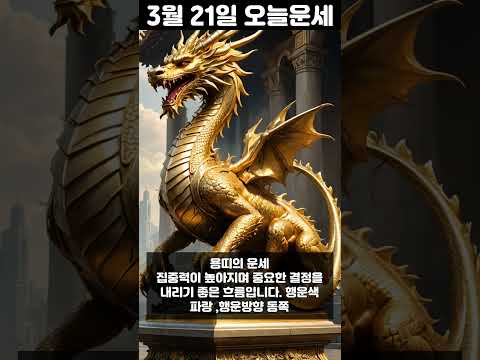 3월 21일 띠별 운세 코디색상 좋은위치 [30초운세]  🎃✨ 오늘의운세 띠별운세 행운숫자 행운색깔 운세 サムネイル