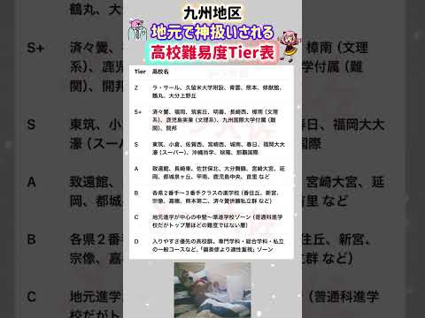 【2026年度 九州地区の地元では神扱いされる高校難易度Tier表】就職活動のヒント① 高校受験 高校難易度 就職活動…