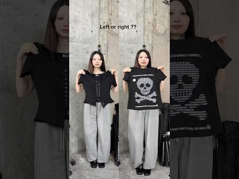 【あなたはどっち派？】left🩶？right🖤？shorts fashion wego ウィゴー outfit 韓国フ… サムネイル