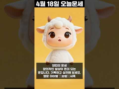 [오늘의 운세] 2026년 4월 18일 띠별 운세 코디색상 좋은위치  오늘의 운세 행운 띠별운세 로또 타로… サムネイル