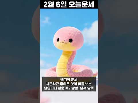 2월 6일 띠별 운세 코디색상 좋은위치 [30초운세]  🎃✨ 오늘의운세 띠별운세 행운숫자 행운색깔 운세