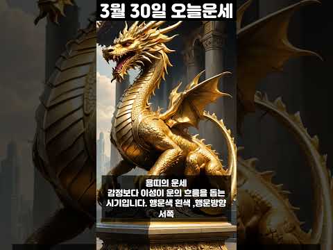 3월 30일 띠별 운세 코디색상 좋은위치 [30초운세]  🎃✨ 오늘의운세 띠별운세 행운숫자 행운색깔 운세