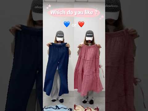 【あなたはどっち派？】ブルー派💙？レッド派❤️？shorts fashion wego ウィゴー outfit 韓国フ… サムネイル