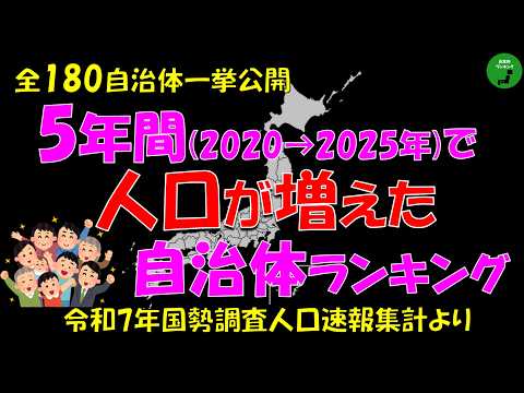 【国勢調査】1053_5年間で人口が増えた自治体ランキング【作業用】【音声付】 サムネイル