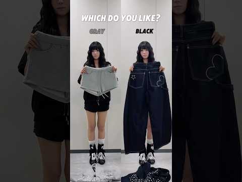 【あなたはどっち派？】グレー派🩶？ブラック派🖤？shorts fashion wego ウィゴー outfit 韓国フ…