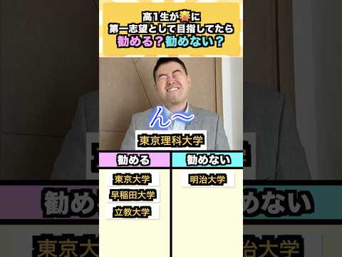 高1生が春に第一志望として目指してたら勧める？勧めない？ コバショー 大学受験 shorts 東大 早稲田