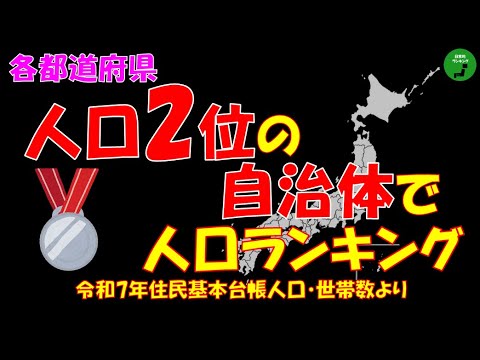 【銀メダル】959_各都道府県、人口第2位の自治体で人口ランキング【音声】【作業用】 サムネイル