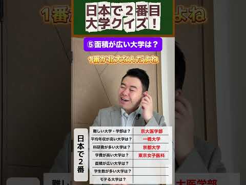 日本で2番目大学クイズ！shorts コバショー 大学受験 サムネイル