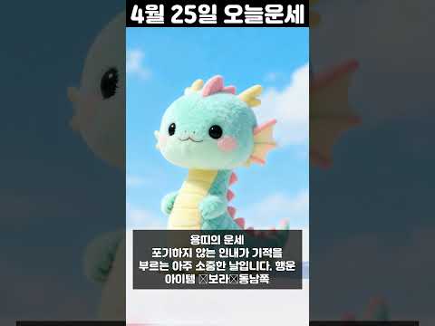 [오늘의 운세] 2026년 4월 25일 띠별 운세 코디색상 좋은위치  오늘의 운세 행운 띠별운세 로또 타로… サムネイル
