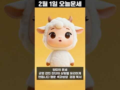 2월 1일 띠별 운세 코디색상 좋은위치 [30초운세]  🎃✨ 오늘의운세 띠별운세 행운숫자 행운색깔 운세 サムネイル