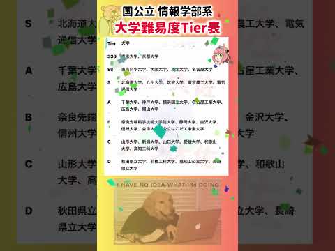 【2026年度の国公立情報学部系 大学難易度階級表】就職活動のヒント① 就職活動 エントリーシート 就活 大学受験 偏…