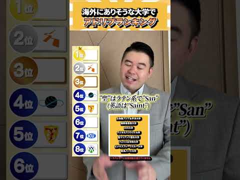 海外にありそうな大学でアドリブランキング！ コバショー 個別指導塾castdice 大学受験 shorts ランキング サムネイル