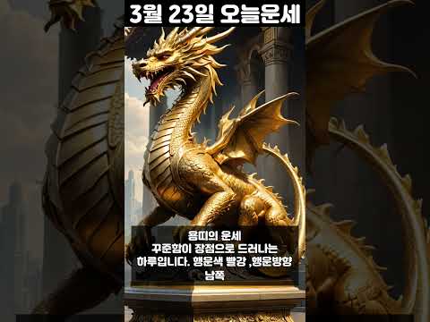 3월 23일 띠별 운세 코디색상 좋은위치 [30초운세]  🎃✨ 오늘의운세 띠별운세 행운숫자 행운색깔 운세 サムネイル