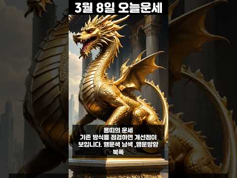 3월 8일 띠별 운세 코디색상 좋은위치 [30초운세]  🎃✨ 오늘의운세 띠별운세 행운숫자 행운색깔 운세 サムネイル